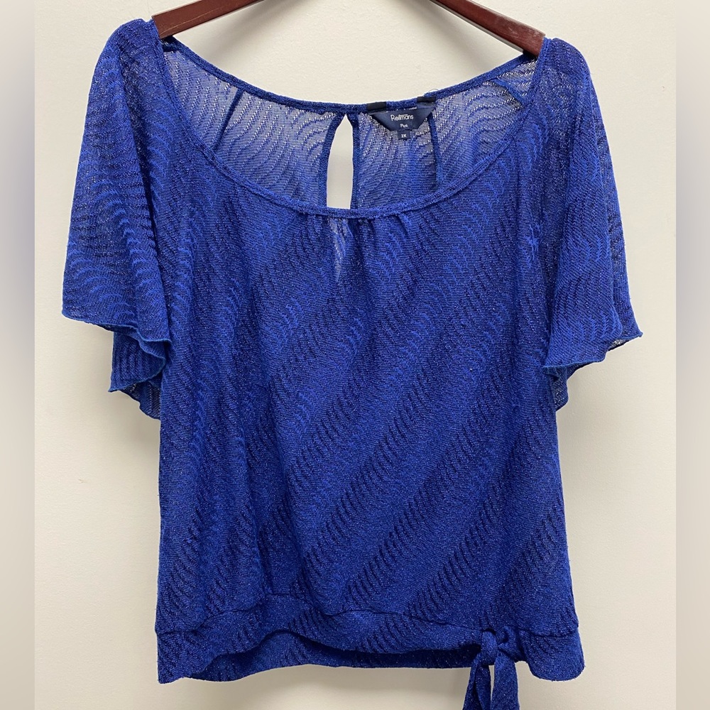 Reitmans Blue Sheer Top